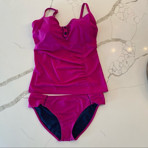 PANACHE Veronica Magenta Tankini 36FF Top/ Size 16 Bottom - Picture 4 of 12